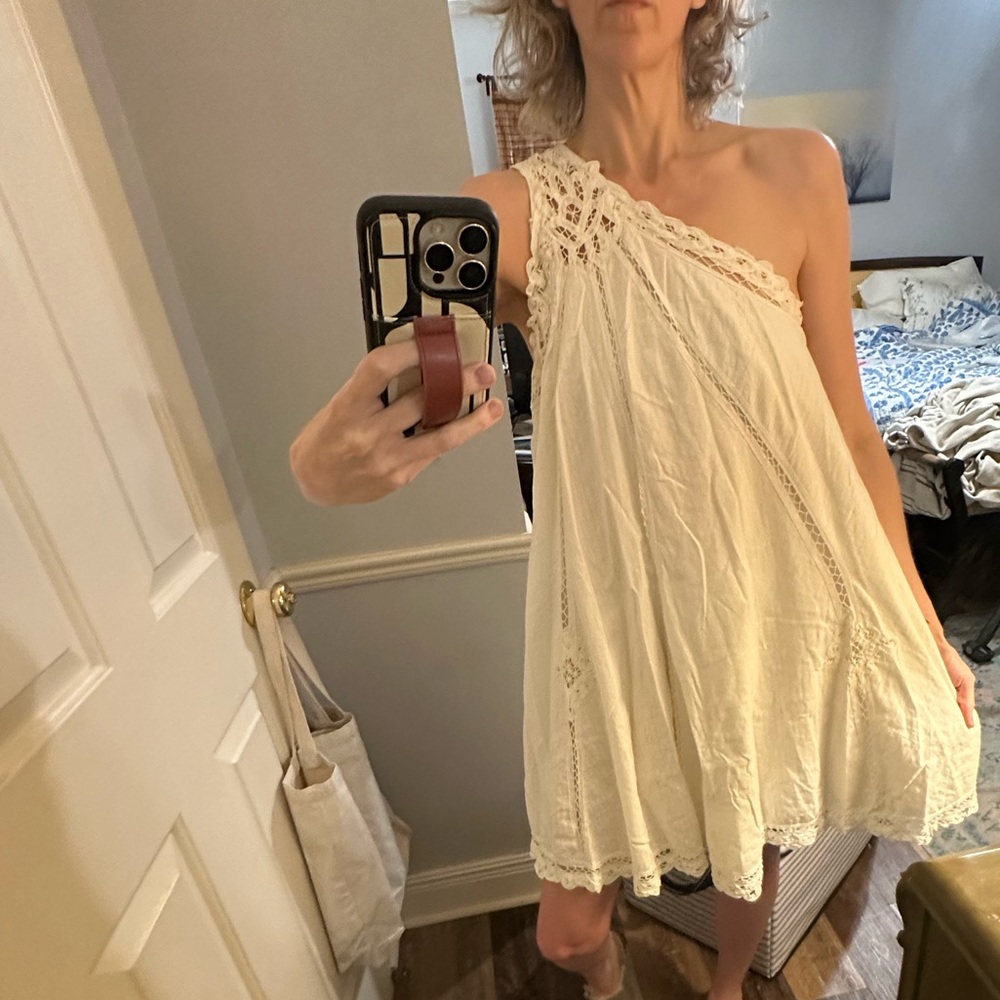 Free People Billie Battenburg One-shoulder Dress size Large - Picture 6 of 14
